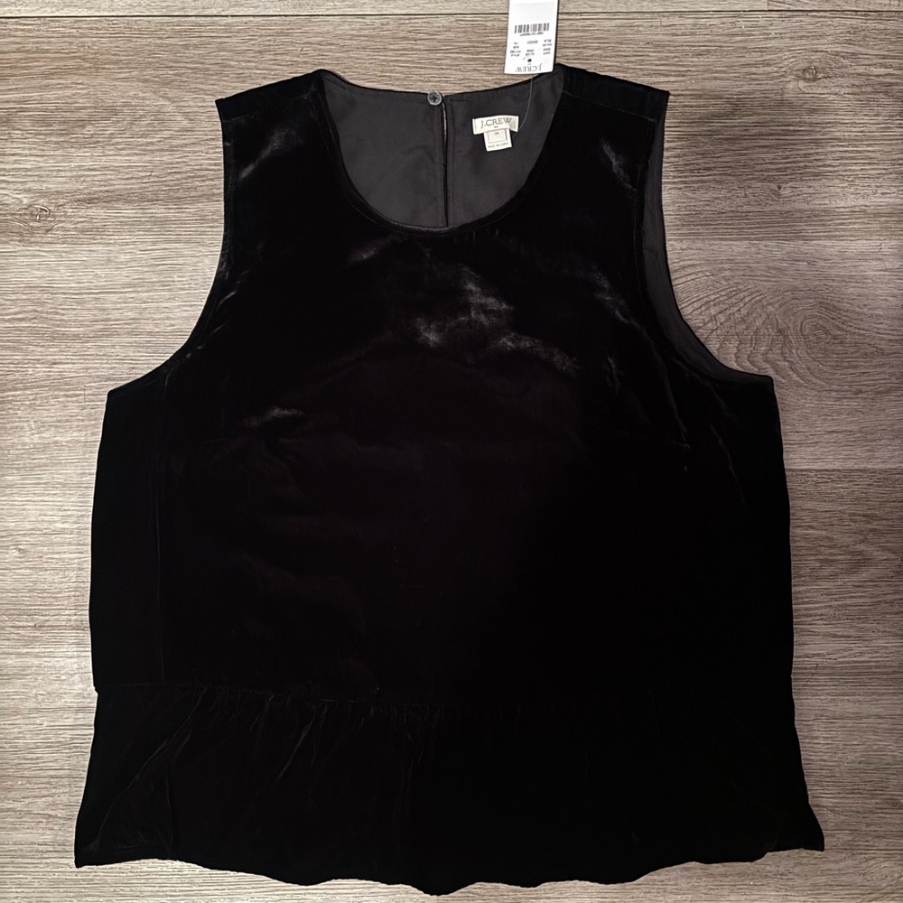 J. Crew Elegant Black Velvet Tank Top